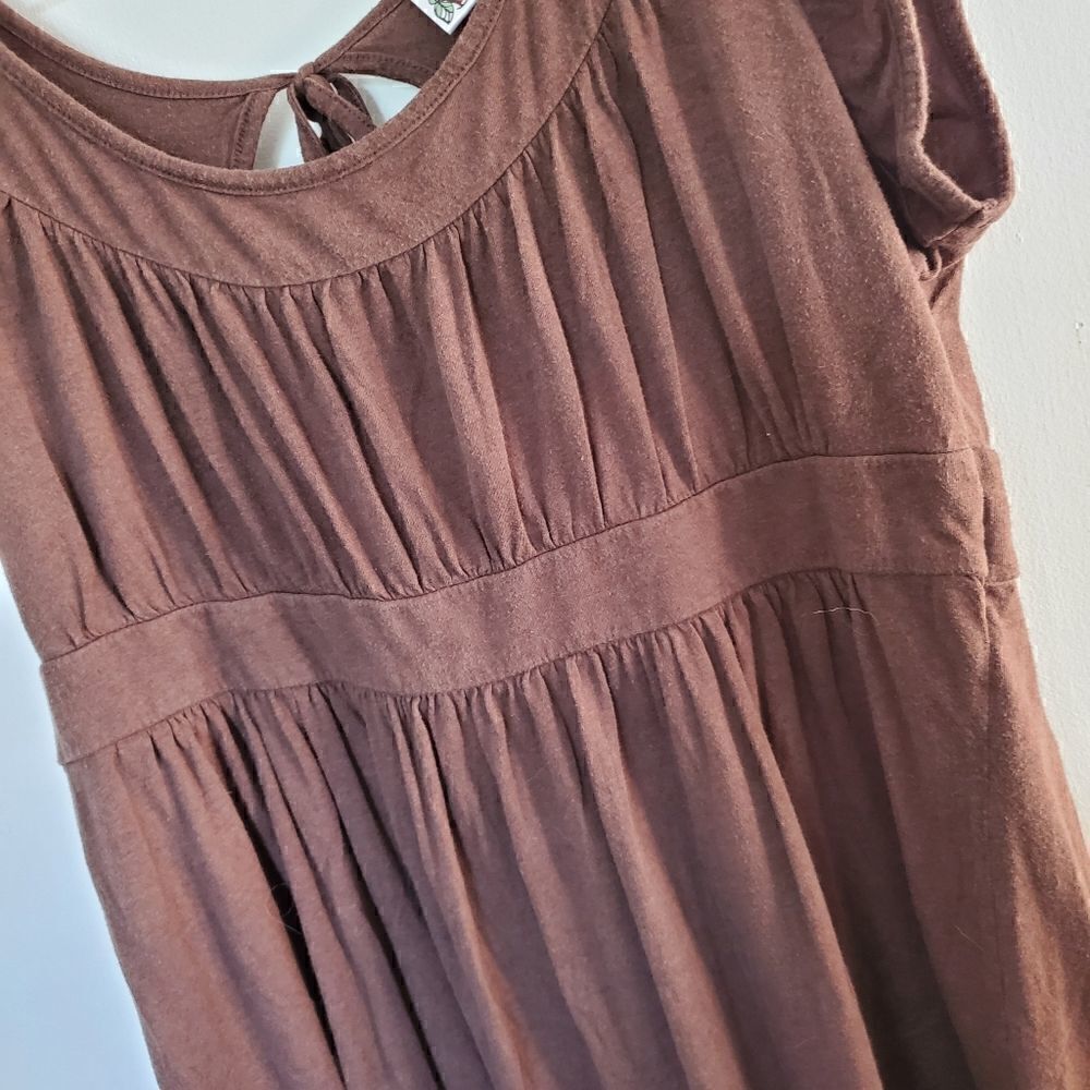 Red Rover Brown Relaxed Fit Flowy Short Sleeve Blouse Size XL - Picture 7 of 9